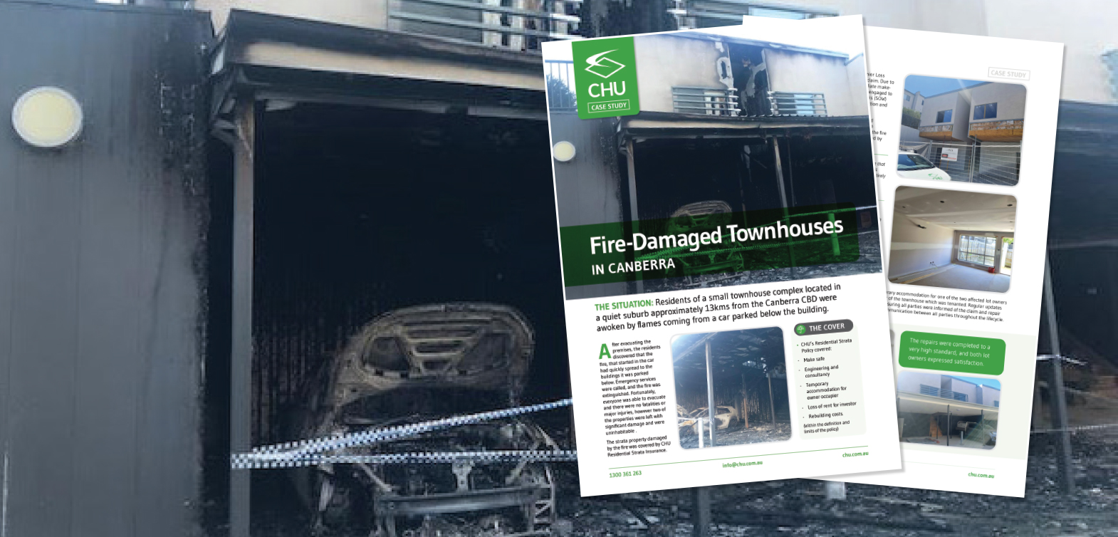 CHU’s Claims Team in action: restoring fire-damaged townhouses in Canberra thumbnail
