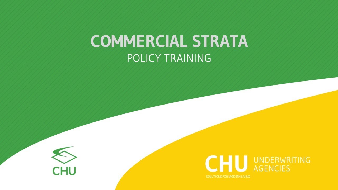 CHU Commercial Strata Insurance Policy Training December 2022 thumbnail